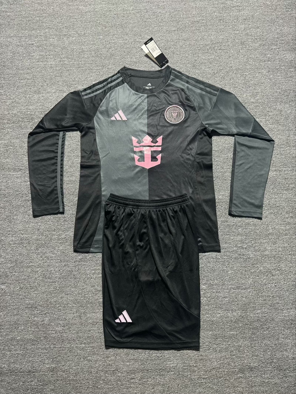 Kids-Inter Miami 25/26 Away Black/Grey Long Soccer Jersey